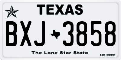 TX license plate BXJ3858