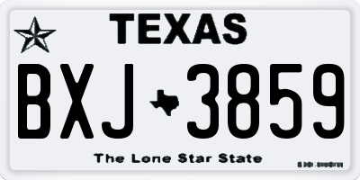TX license plate BXJ3859