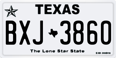 TX license plate BXJ3860