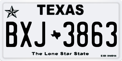 TX license plate BXJ3863