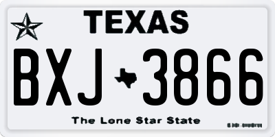 TX license plate BXJ3866