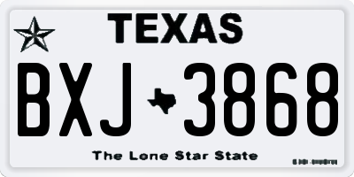 TX license plate BXJ3868