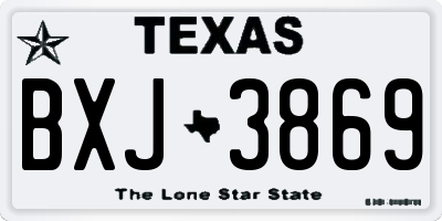 TX license plate BXJ3869