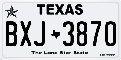 TX license plate BXJ3870