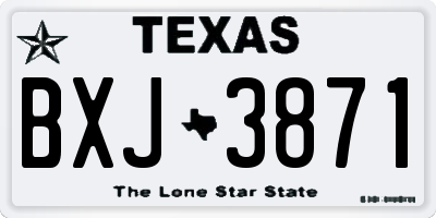 TX license plate BXJ3871