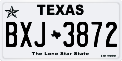 TX license plate BXJ3872