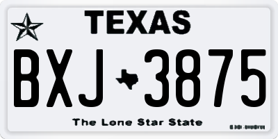 TX license plate BXJ3875