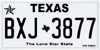 TX license plate BXJ3877