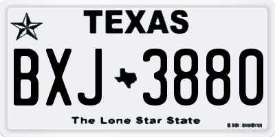TX license plate BXJ3880