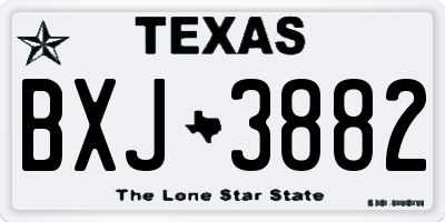 TX license plate BXJ3882
