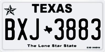 TX license plate BXJ3883