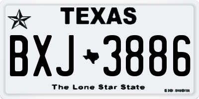 TX license plate BXJ3886