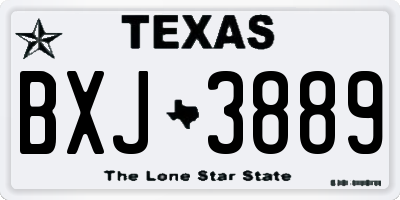 TX license plate BXJ3889