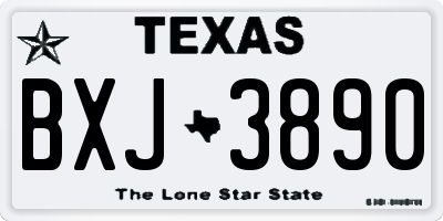 TX license plate BXJ3890
