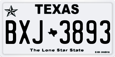 TX license plate BXJ3893