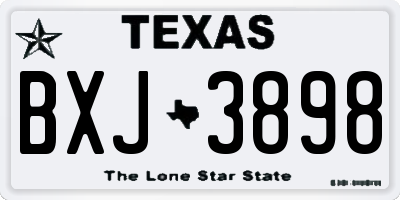 TX license plate BXJ3898