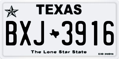 TX license plate BXJ3916