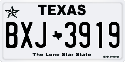 TX license plate BXJ3919
