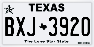TX license plate BXJ3920