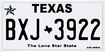 TX license plate BXJ3922