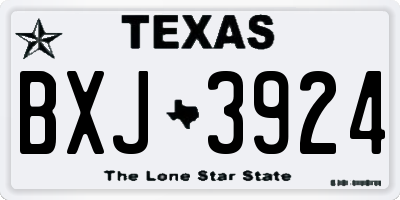 TX license plate BXJ3924