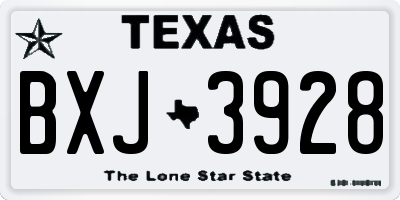 TX license plate BXJ3928