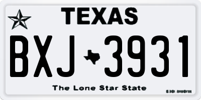 TX license plate BXJ3931