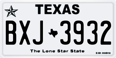 TX license plate BXJ3932