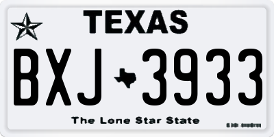 TX license plate BXJ3933
