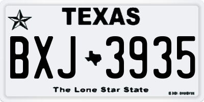 TX license plate BXJ3935