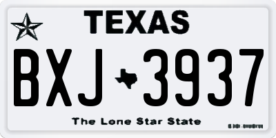 TX license plate BXJ3937