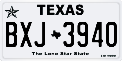 TX license plate BXJ3940