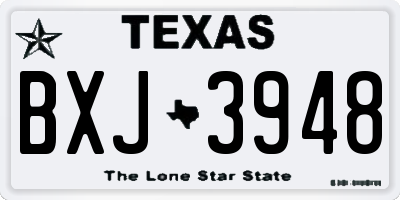 TX license plate BXJ3948