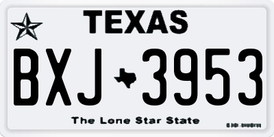 TX license plate BXJ3953