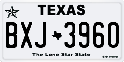 TX license plate BXJ3960