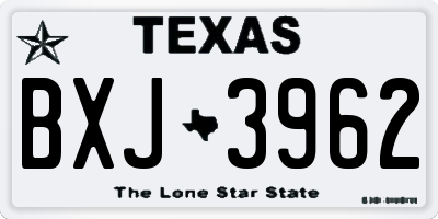 TX license plate BXJ3962