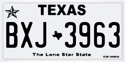 TX license plate BXJ3963