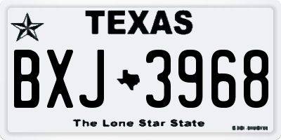 TX license plate BXJ3968