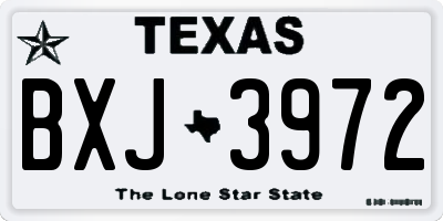 TX license plate BXJ3972