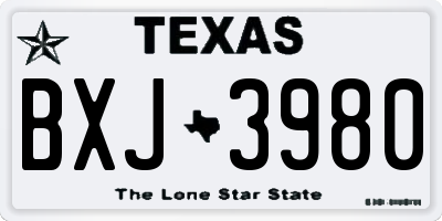 TX license plate BXJ3980