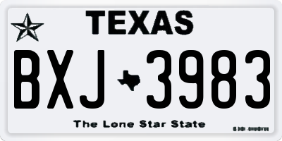 TX license plate BXJ3983