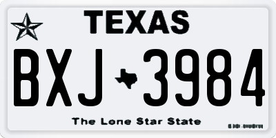 TX license plate BXJ3984