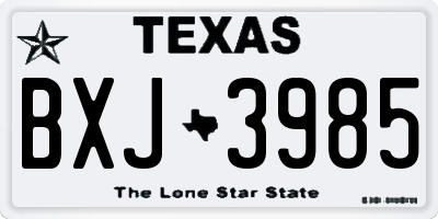 TX license plate BXJ3985