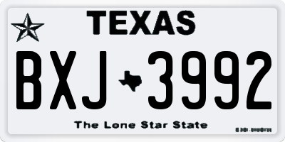 TX license plate BXJ3992