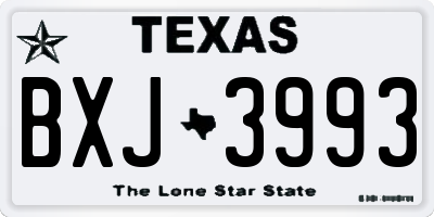 TX license plate BXJ3993