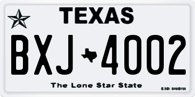 TX license plate BXJ4002