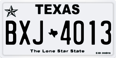 TX license plate BXJ4013