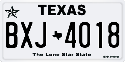 TX license plate BXJ4018