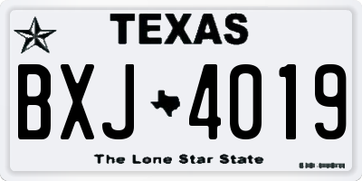 TX license plate BXJ4019