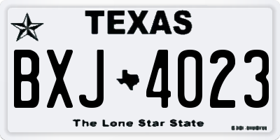 TX license plate BXJ4023